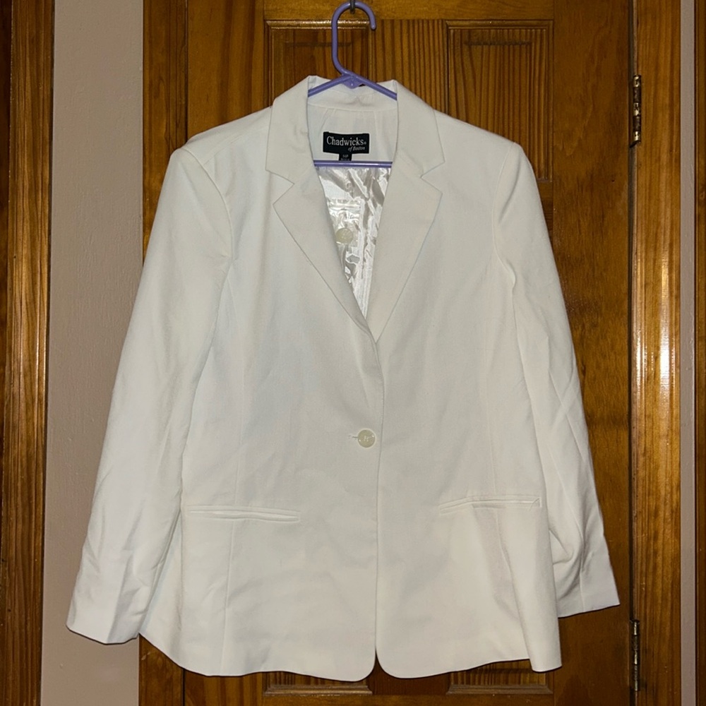 Chadwicks womens blazer color white
